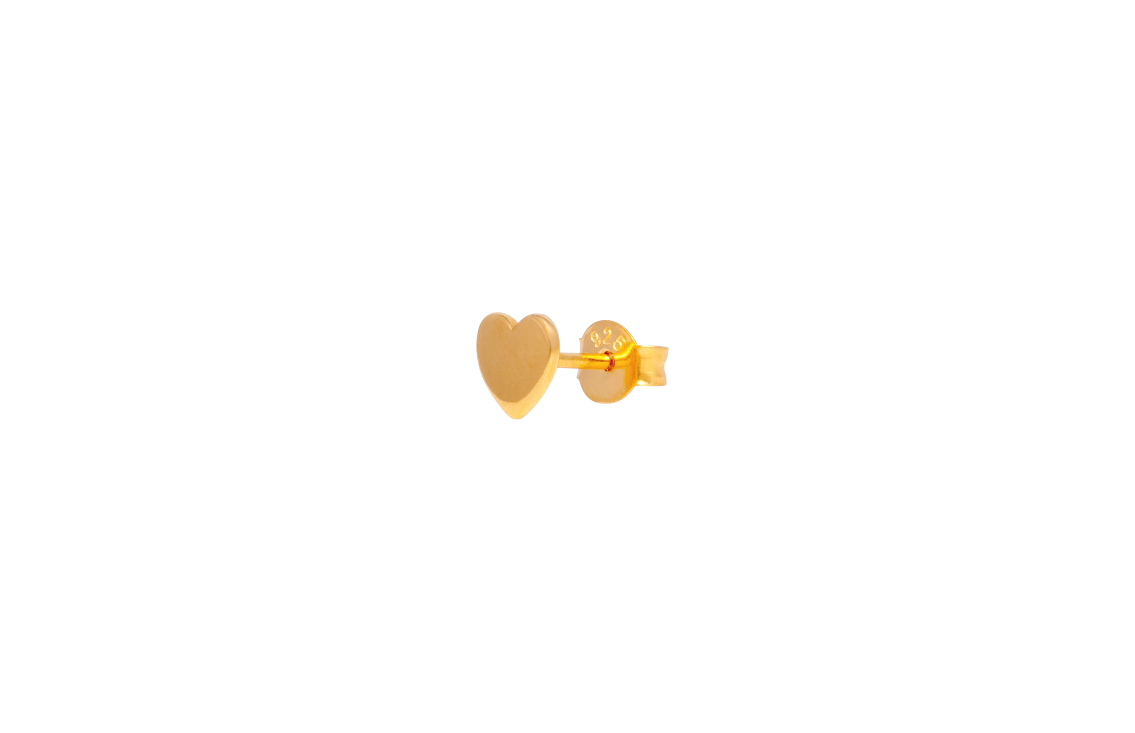 Heart ørestik - forgyldt